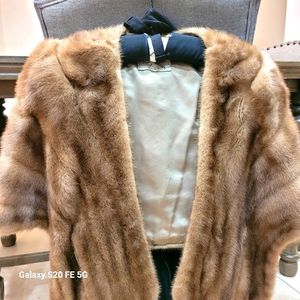 Vintage Fur Shawl with pockets